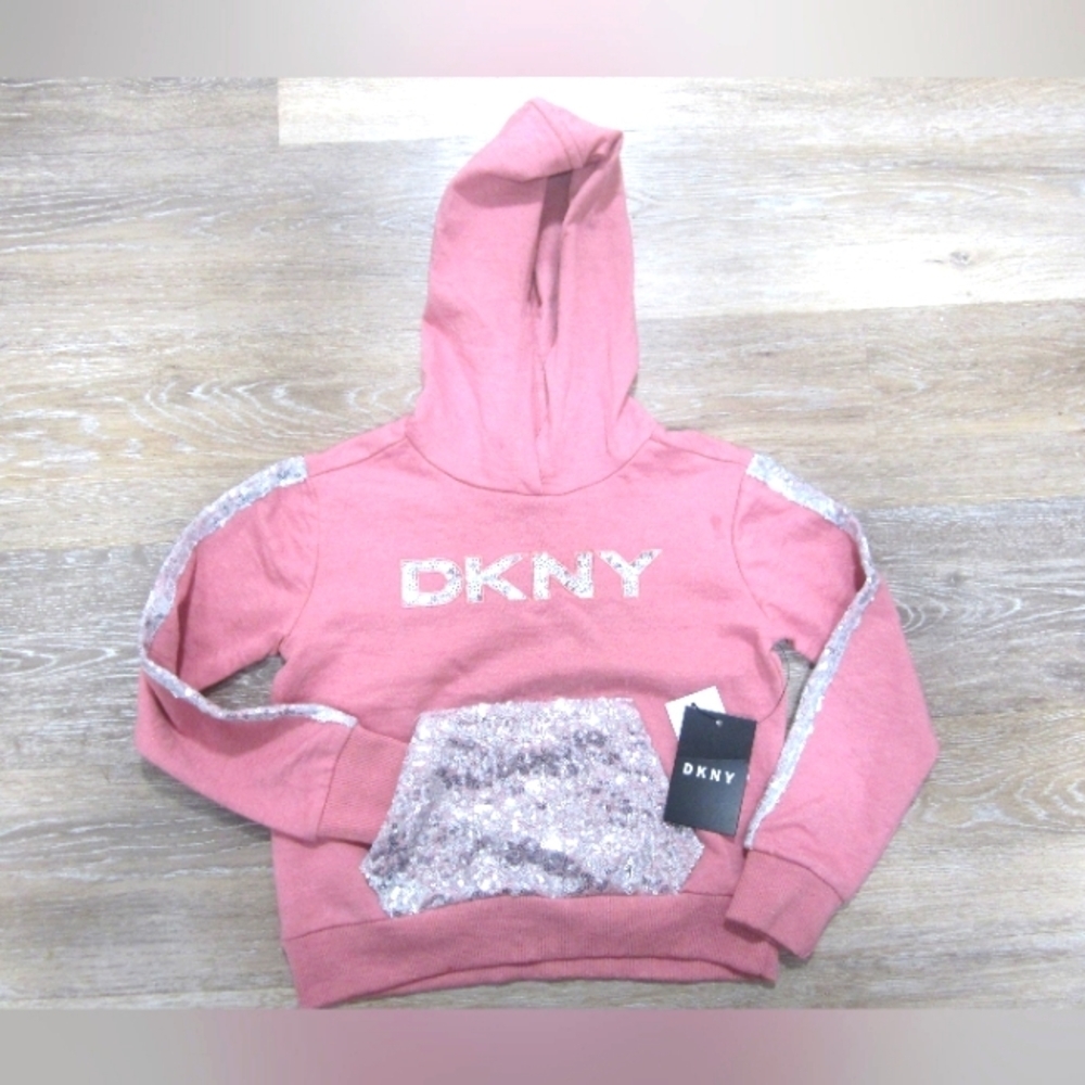DKNY HOOD LONG SLEEVES‎ GIRLS SWEATER SZ-5